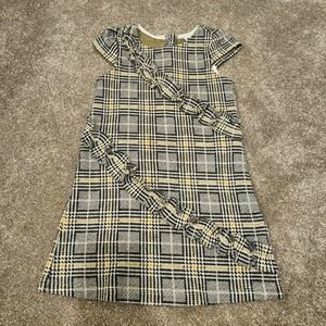 Janie & Jack Navy/Yellow Plaid Dress Sz 4